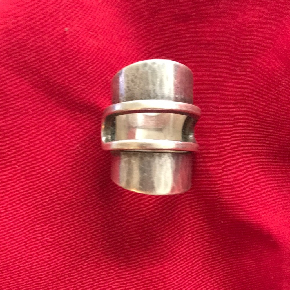 Awesome sterling silver forged saddle ring 6.5